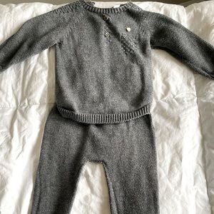 Baby boys cotton/cashmere knit outfit